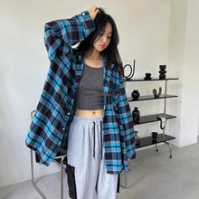 將圖片載入圖庫檢視器 韓國情侶Classic Check Long Sleeve Shirt

