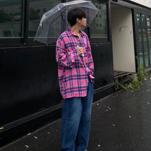 將圖片載入圖庫檢視器 韓國情侶Classic Check Long Sleeve Shirt
