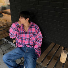 將圖片載入圖庫檢視器 韓國情侶Classic Check Long Sleeve Shirt
