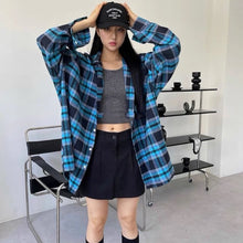 將圖片載入圖庫檢視器 韓國情侶Classic Check Long Sleeve Shirt
