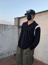將圖片載入圖庫檢視器 Shoulder Color Collar Long Sleeve Tee
